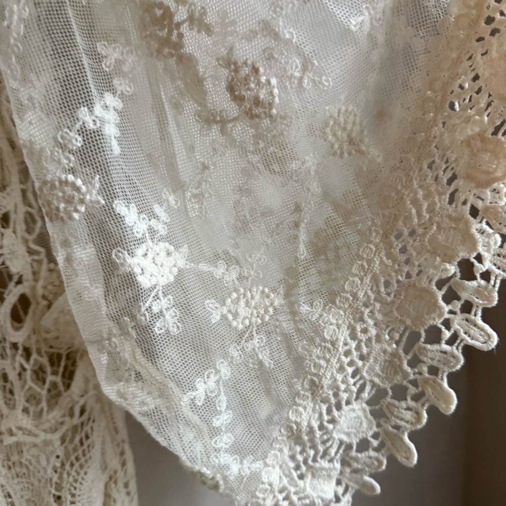 Pretty Angel Boho Lace Tunic Top XL Ivory Crochet & Lace Romantic Festival - Picture 4 of 13